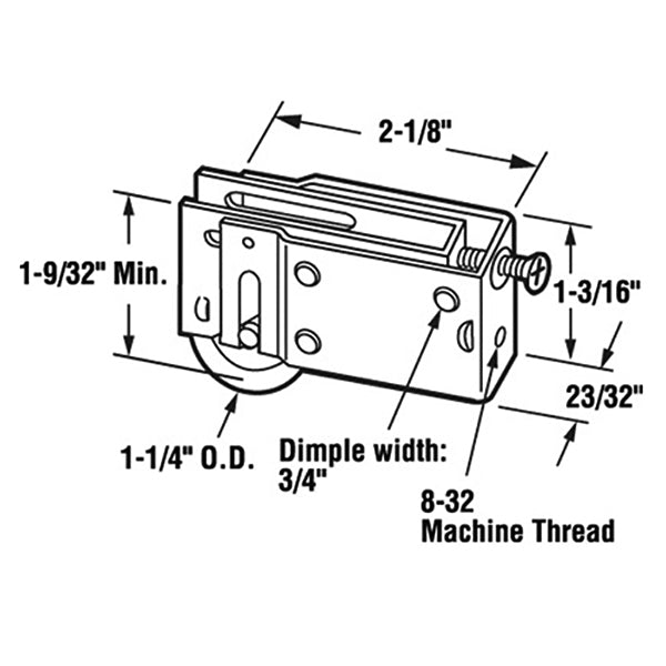 Sliding Patio Door Roller With Adjustable Steel Housing 1.25 Inch Steel Wheel - Sliding Patio Door Roller With Adjustable Steel Housing 1.25 Inch Steel Wheel