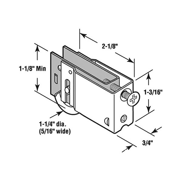 Sliding Door Roller With Adjustable Steel Housing 1.25 Inch Steel Wheel - Sliding Door Roller With Adjustable Steel Housing 1.25 Inch Steel Wheel
