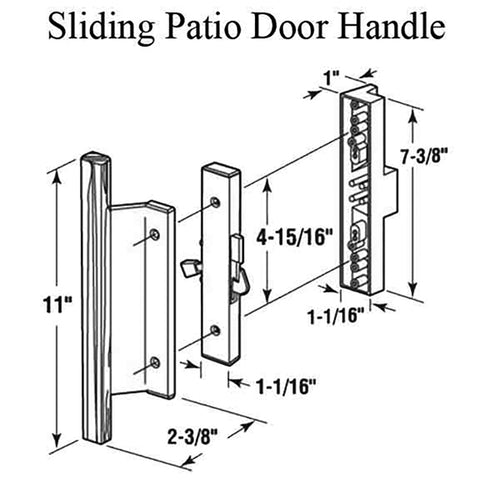 Sliding Patio Door Handle Black Metal With Wood Finish - Sliding Patio Door Handle Black Metal With Wood Finish