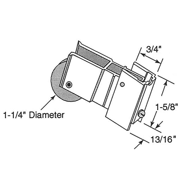 Roller Assembly for Sliding Patio Door with Adjustable Aluminum Housing 1.25 Steel Ball Bearing Wheel Diameter - Roller Assembly for Sliding Patio Door with Adjustable Aluminum Housing 1.25 Steel Ball Bearing Wheel Diameter