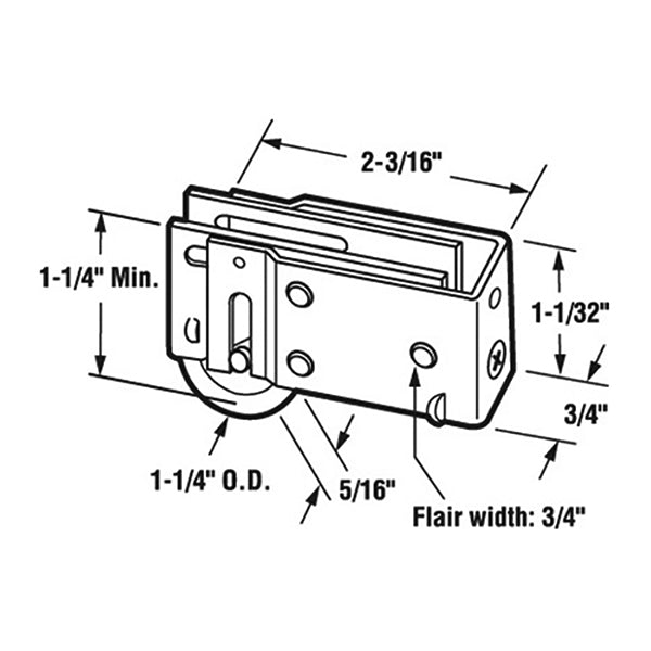 Plain Back Housing Door Roller For Sliding Glass Patio Doors 1.25 Inch Single Steel Wheel Door Roller - Plain Back Housing Door Roller For Sliding Glass Patio Doors 1.25 Inch Single Steel Wheel Door Roller