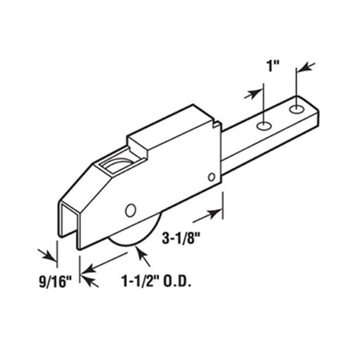 Miller California Patio Glass Sliding Door Roller Assembly 1.5 Inch Steel Ball Bearing Wheel Diameter - Miller California Patio Glass Sliding Door Roller Assembly 1.5 Inch Steel Ball Bearing Wheel Diameter