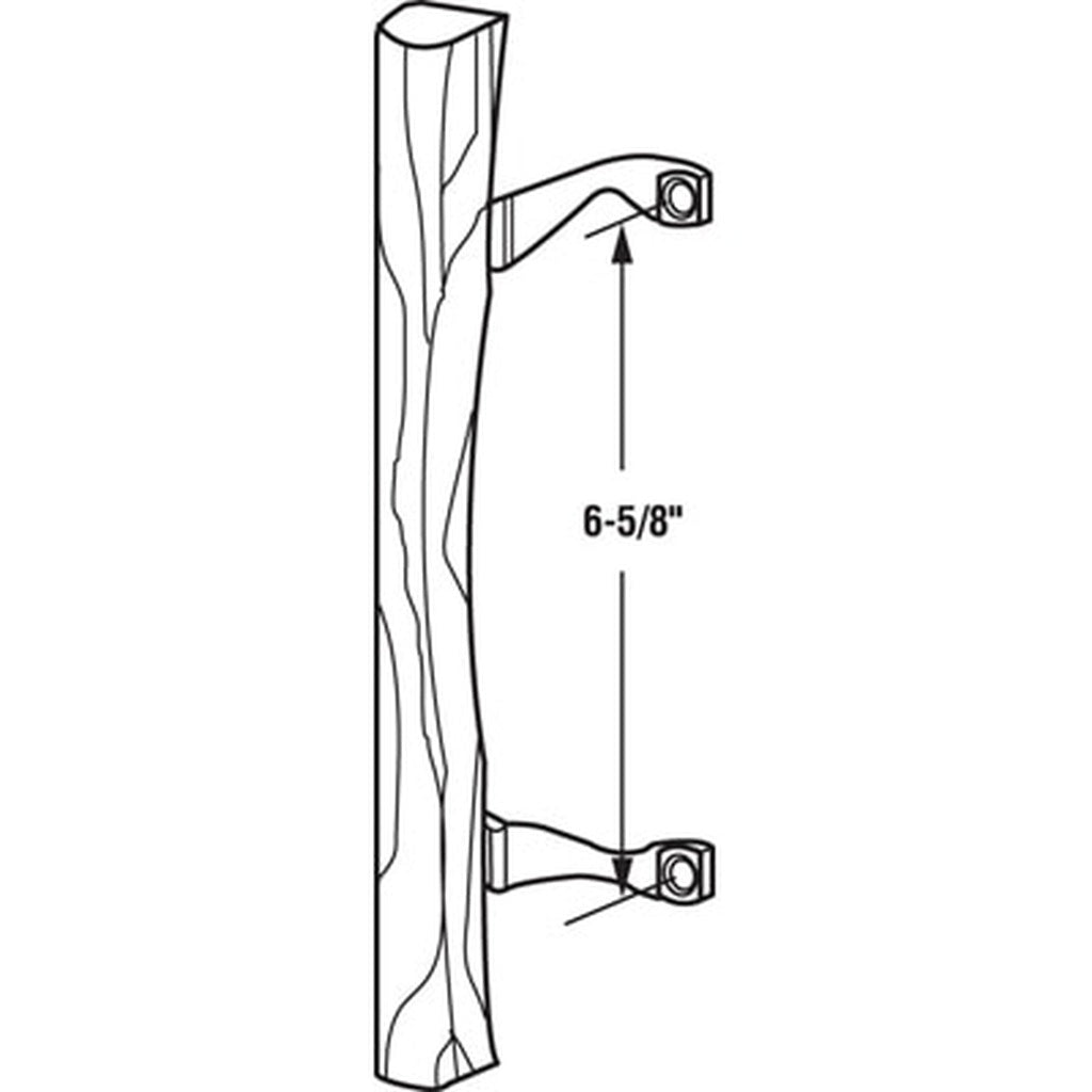 Non-Handed Stained Wood Pull Handle, Diecast Brackets 6-5/8