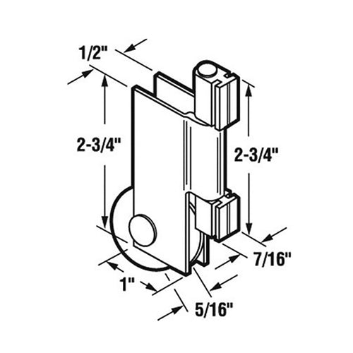 Mirror Door Roller Unit. 1-1/2 inch Wheel - Mirror Door Roller Unit. 1-1/2 inch Wheel