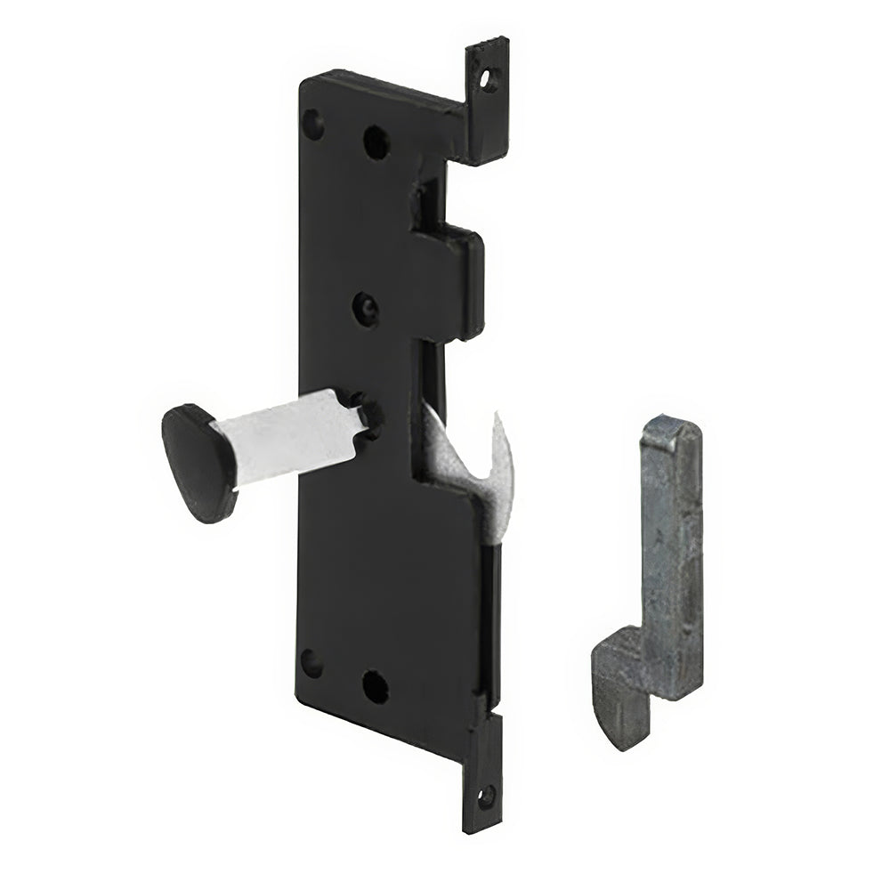 Non-Handed Plastic Latch Assembly with Steel Hook for Sliding Screen Door - Black - Non-Handed Plastic Latch Assembly with Steel Hook for Sliding Screen Door - Black