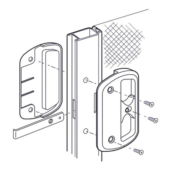 Non-Handed Latch & Pull for Sliding Screen Door - Black - Non-Handed Latch & Pull for Sliding Screen Door - Black