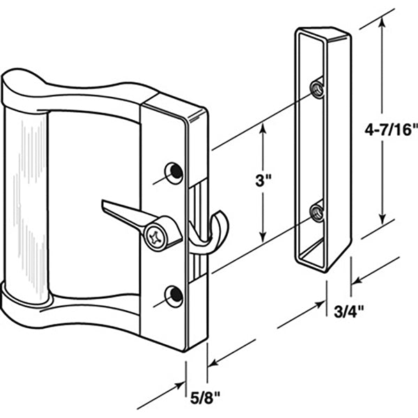 Sliding Patio Door Handle Set Diecast Zinc Inside and Outside Pull - Sliding Patio Door Handle Set Diecast Zinc Inside and Outside Pull