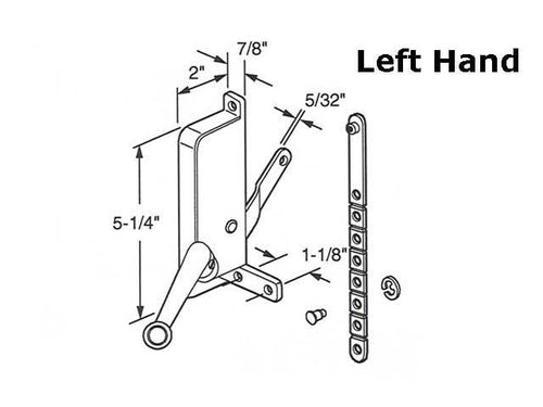 Operator, Type 2 Awning Window, METAL  ADJ. LINK,  L H - sold each - Operator, Type 2 Awning Window, METAL  ADJ. LINK,  L H - sold each