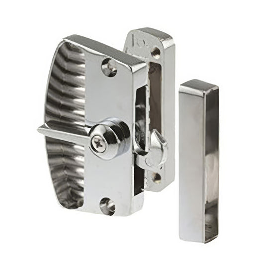 Non-Handed Deluxe Latch & Pull for Sliding Screen Door - Chrome