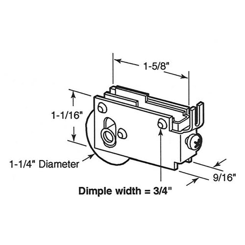 Door Roller For Sliding Doors Adjustable Aluminum U Tab With 1.25 Inch Nylon Wheel - Door Roller For Sliding Doors Adjustable Aluminum U Tab With 1.25 Inch Nylon Wheel