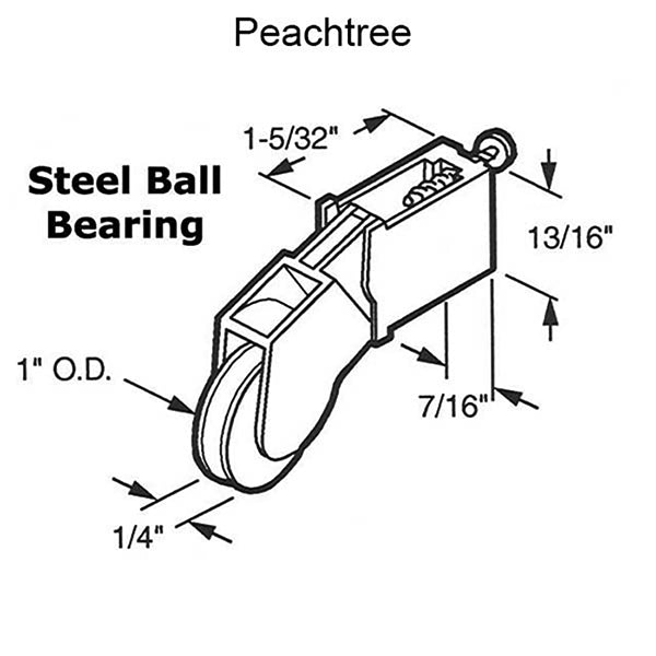 Adjustable Roller Assembly with 1 Inch Steel Wheel for Peach - Adjustable Roller Assembly with 1 Inch Steel Wheel for Peach