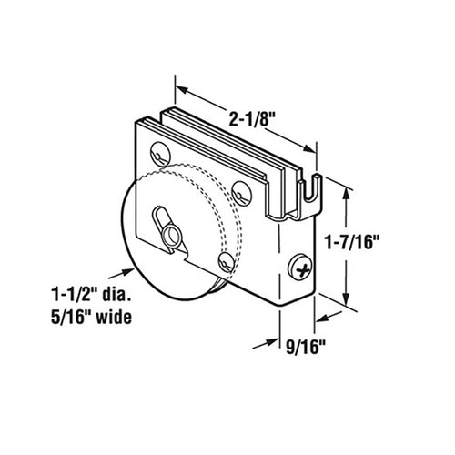 Sliding Patio Door Roller Assembly with Adjustable Steel Housing 1.5 Inch Steel Ball Bearing Wheel Diameter - Sliding Patio Door Roller Assembly with Adjustable Steel Housing 1.5 Inch Steel Ball Bearing Wheel Diameter