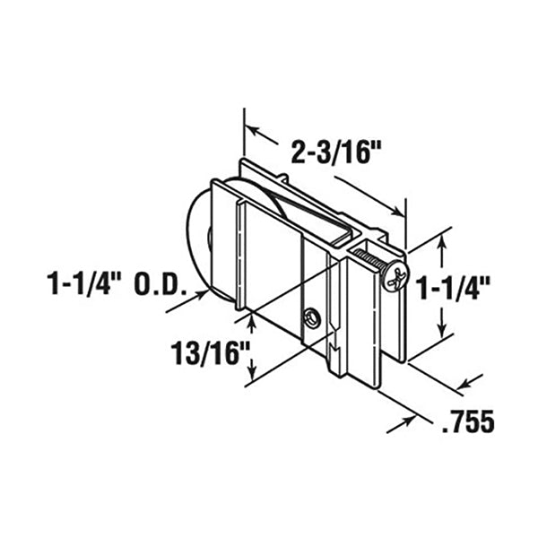 Sliding Door Roller Assembly with Adjustable Extruded Aluminum Housing 1.25 Inch Steel Ball Bearing Wheel Diameter - Sliding Door Roller Assembly with Adjustable Extruded Aluminum Housing 1.25 Inch Steel Ball Bearing Wheel Diameter