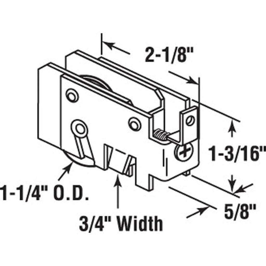 Rylock Sliding Door Roller With Steel Adjustable F Tab Housing With 1.25 Inch Steel Wheels - Rylock Sliding Door Roller With Steel Adjustable F Tab Housing With 1.25 Inch Steel Wheels