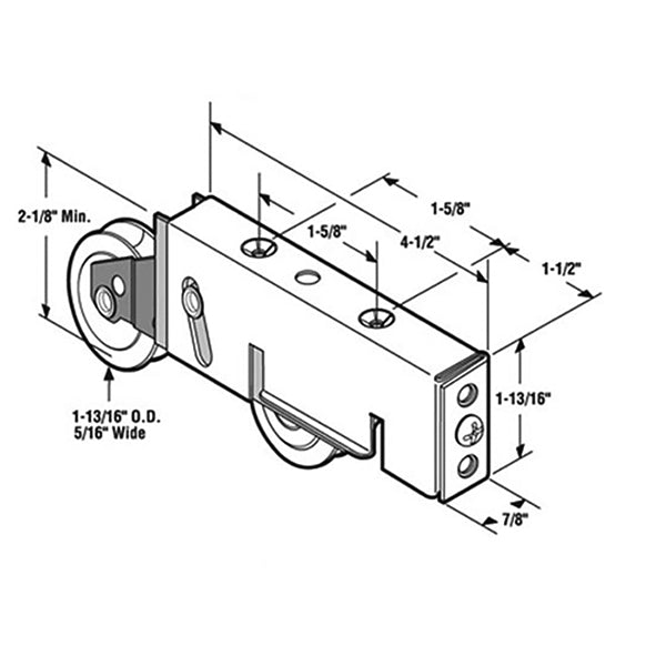 Tandem Roller Assembly 1-13/16 wheel Commercial Sliding Patio Door - Tandem Roller Assembly 1-13/16 wheel Commercial Sliding Patio Door