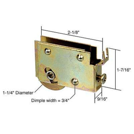 Sliding Patio Door Roller 1.25 Steel Wheel C Tab Housing Door Roller