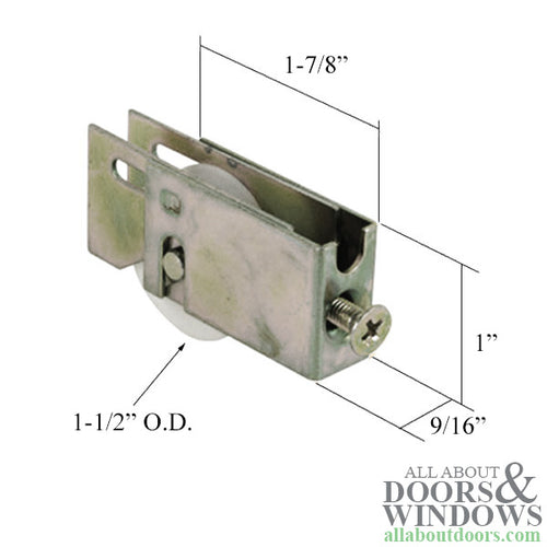 Sliding Patio Door Roller Assembly with Nylon Ball Bearing, 1-½