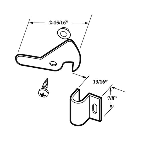 Non-Handed Economy Swing Latch & Strike for Sliding Screen Door - Aluminum - Non-Handed Economy Swing Latch & Strike for Sliding Screen Door - Aluminum