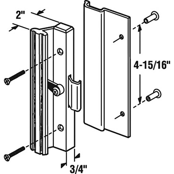 Handle Set - Sliding Patio Door, Look / Rusco-Hilite - Deep Reach - Black - Handle Set - Sliding Patio Door, Look / Rusco-Hilite - Deep Reach - Black