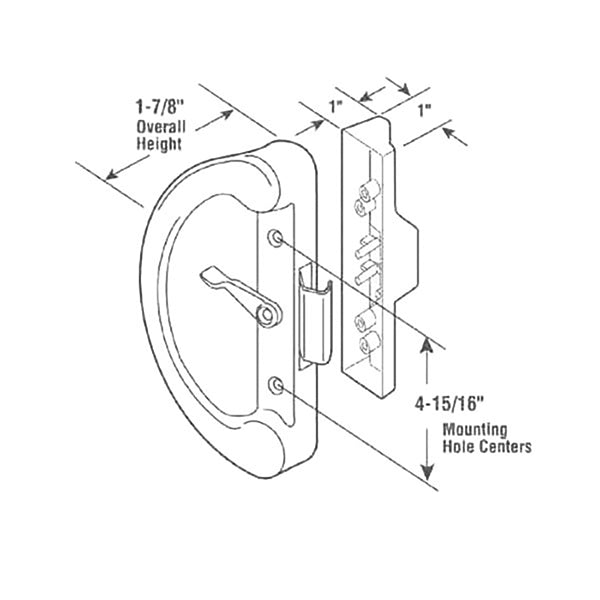Sliding Patio Door Handleset Dual Claps White Handle Inside and Outside Pulls - Sliding Patio Door Handleset Dual Claps White Handle Inside and Outside Pulls
