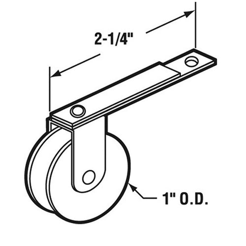 Double Straight Spring Tension Roller w/ 1 in Nylon Wheel for Sliding Screen Door - Double Straight Spring Tension Roller w/ 1 in Nylon Wheel for Sliding Screen Door