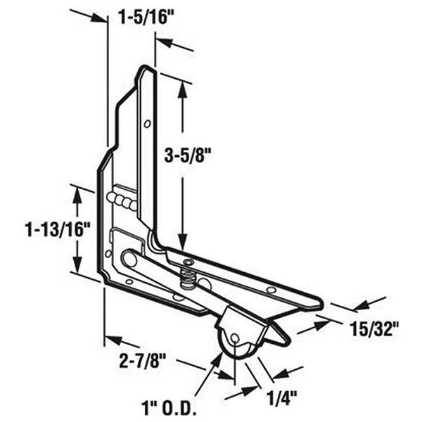 DISCONTINUED Left Hand Corner Insert Roller Assembly with 1 in Nylon Wheel for Sliding Screen Door - DISCONTINUED Left Hand Corner Insert Roller Assembly with 1 in Nylon Wheel for Sliding Screen Door