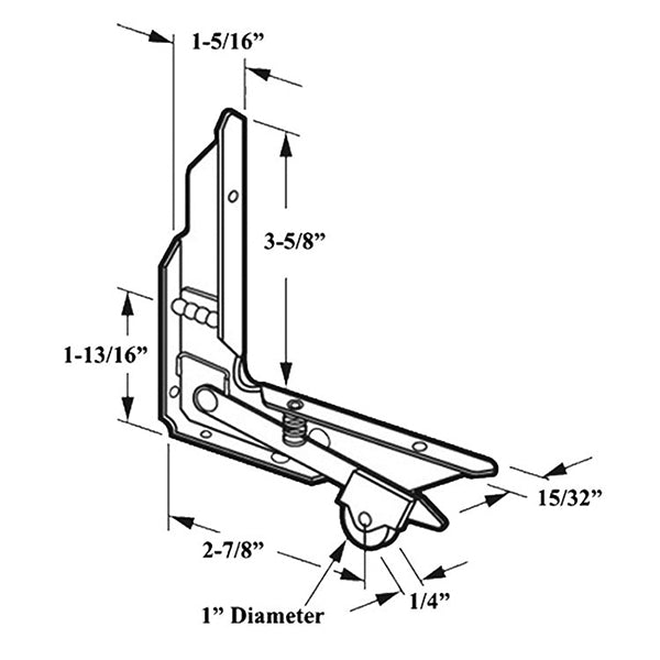 DISCONTINUED Right & Left Corner Insert Roller Assembly w/ 1 in Nylon Wheel for Sliding Screen Door - DISCONTINUED Right & Left Corner Insert Roller Assembly w/ 1 in Nylon Wheel for Sliding Screen Door