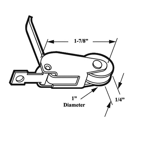 Straight Spring Tension Roller Assembly with 1 Inch Nylon Wheel for Sliding Screen Door - Straight Spring Tension Roller Assembly with 1 Inch Nylon Wheel for Sliding Screen Door