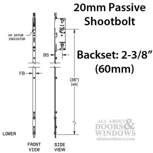 20mm P2000 Passive Lower 60/92 Shootbolt Assembly, 36 HH