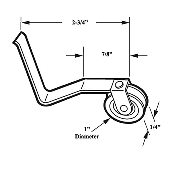 V Spring Tension Roller Assembly with 1 Inch Steel Wheel for Sliding Screen Door - V Spring Tension Roller Assembly with 1 Inch Steel Wheel for Sliding Screen Door