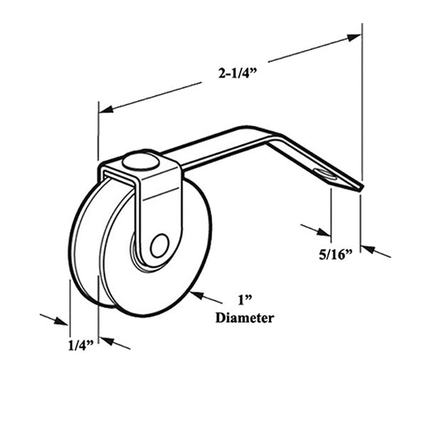 V Spring Tension Roller Assembly with 1 Inch Steel Wheel for Sliding Screen Door - V Spring Tension Roller Assembly with 1 Inch Steel Wheel for Sliding Screen Door