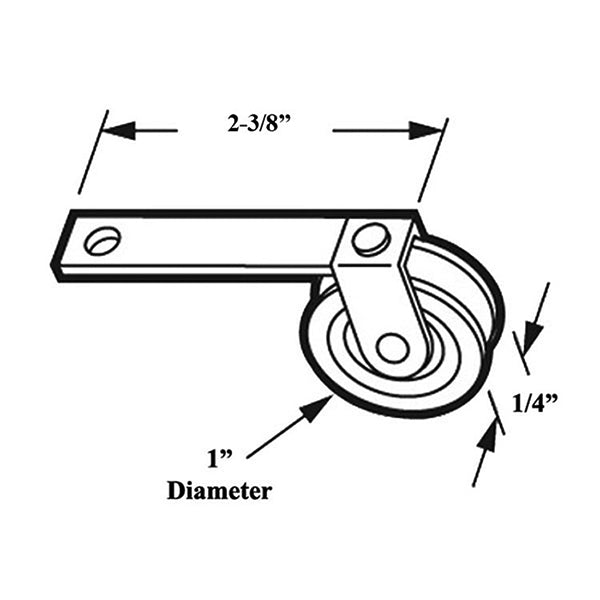 Straight Spring Tension Roller Assembly with 1 Inch Steel Wheel for Sliding Screen Door - Straight Spring Tension Roller Assembly with 1 Inch Steel Wheel for Sliding Screen Door