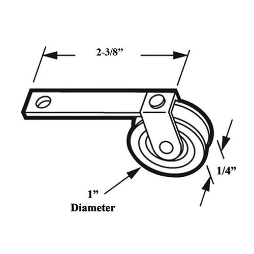 Straight Spring Tension Roller Assembly with 1 Inch Steel Wheel for Sliding Screen Door - Straight Spring Tension Roller Assembly with 1 Inch Steel Wheel for Sliding Screen Door