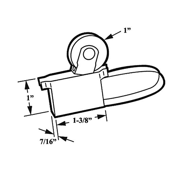 Top Mount Spring Tension Roller Assembly with 1 Inch Nylon Wheel for Sliding Screen Door - Top Mount Spring Tension Roller Assembly with 1 Inch Nylon Wheel for Sliding Screen Door