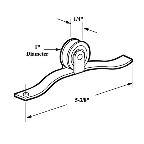 Center Mount Spring Tension Roller Assembly with 1 Inch Steel Wheel for Sliding Screen Door - Center Mount Spring Tension Roller Assembly with 1 Inch Steel Wheel for Sliding Screen Door