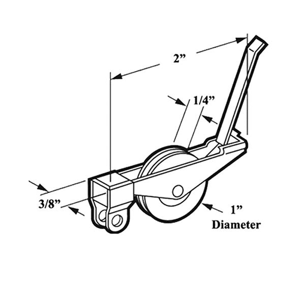 Straight Spring Tension Roller Assembly with 1 Inch Nylon Wheel for Sliding Screen Door - Straight Spring Tension Roller Assembly with 1 Inch Nylon Wheel for Sliding Screen Door
