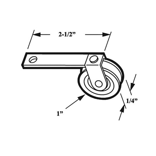 Straight Spring Tension Roller Assembly with 1 Inch Nylon Wheel for Sliding Screen Door - Straight Spring Tension Roller Assembly with 1 Inch Nylon Wheel for Sliding Screen Door