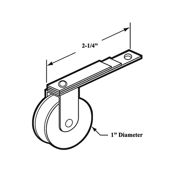 DISCONTINUED Triple Straight Spring Tension Roller with 1 in Nylon Wheel for Sliding Screen Door - DISCONTINUED Triple Straight Spring Tension Roller with 1 in Nylon Wheel for Sliding Screen Door