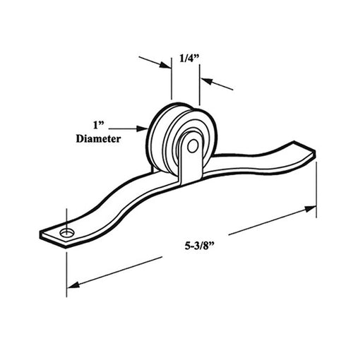 Center Mount Spring Tension Roller Assembly with 1 Inch Nylon Wheel for Sliding Screen Door - Center Mount Spring Tension Roller Assembly with 1 Inch Nylon Wheel for Sliding Screen Door