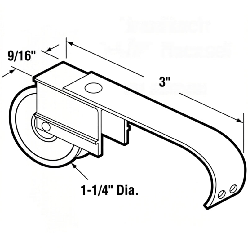 Spring Tension Roller Assembly with 1-1/4 Inch Nylon Wheel for Sliding Screen Door - Spring Tension Roller Assembly with 1-1/4 Inch Nylon Wheel for Sliding Screen Door