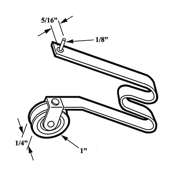 M-Spring Tension Roller with 1 Inch Steel Wheel for Sliding Screen Door - M-Spring Tension Roller with 1 Inch Steel Wheel for Sliding Screen Door