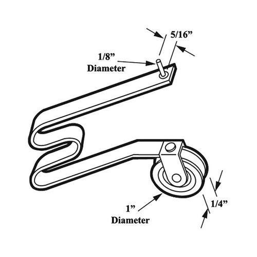 M Spring Tension Roller Assembly with Pin & 1 Inch Nylon Wheel for Sliding Screen Door - M Spring Tension Roller Assembly with Pin & 1 Inch Nylon Wheel for Sliding Screen Door