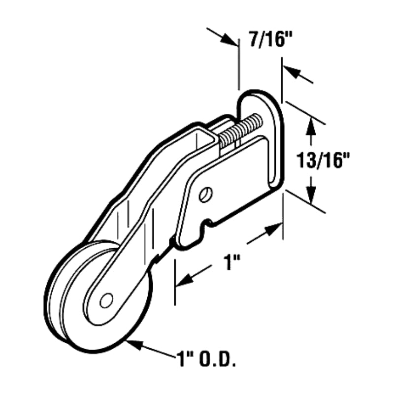 Roller Assembly with 1 Inch Steel Wheel for Sliding Screen Door - Roller Assembly with 1 Inch Steel Wheel for Sliding Screen Door