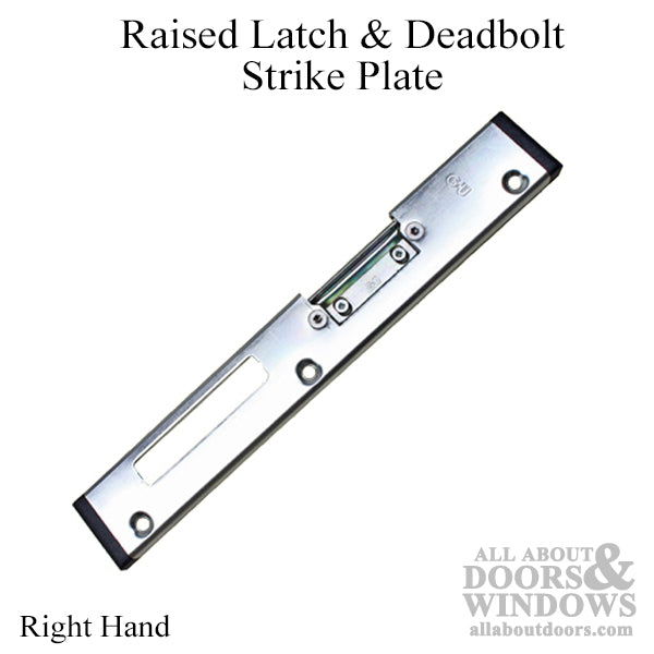 Raised Latch & Deadbolt Strike Plate - Right Hand - Raised Latch & Deadbolt Strike Plate - Right Hand