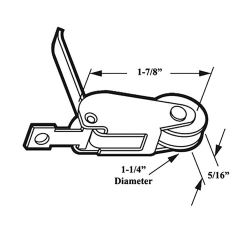 Straight Spring Tension Roller Assembly with 1-1/4 Inch Nylon Wheel for Sliding Screen Door - Straight Spring Tension Roller Assembly with 1-1/4 Inch Nylon Wheel for Sliding Screen Door