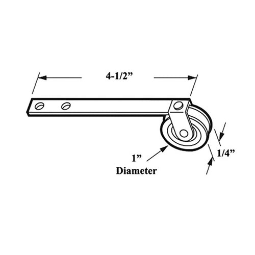 Straight Spring Tension Roller Assembly with 1 Inch Nylon Wheel for Sliding Screen Door - Straight Spring Tension Roller Assembly with 1 Inch Nylon Wheel for Sliding Screen Door