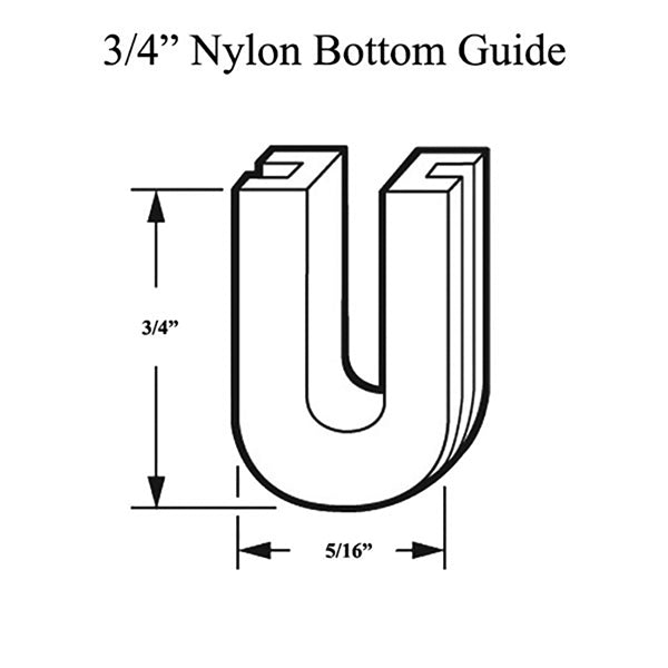 3/4 Inch Nylon Bottom Guide for Sliding Screen Door - 3/4 Inch Nylon Bottom Guide for Sliding Screen Door