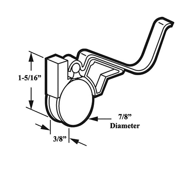 Bottom  Mount V-Spring Tension Roller Assembly with 7/8 Inch Wheel for Sliding Screen Door - Bottom  Mount V-Spring Tension Roller Assembly with 7/8 Inch Wheel for Sliding Screen Door