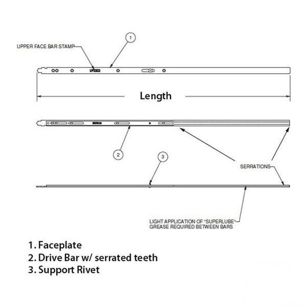 16mm P2000 Active Upper Shootbolt Assembly, Doors 82 - 95.5 - 16mm P2000 Active Upper Shootbolt Assembly, Doors 82 - 95.5