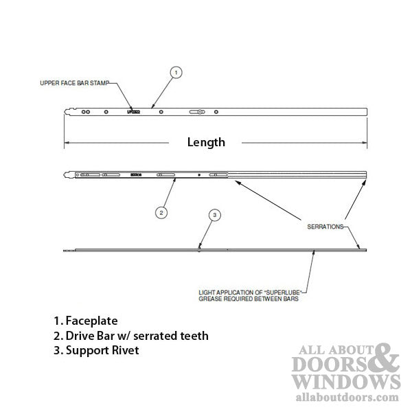 16mm P2000 Active Upper Shootbolt Assembly, Doors 82 - 95.5 - 16mm P2000 Active Upper Shootbolt Assembly, Doors 82 - 95.5